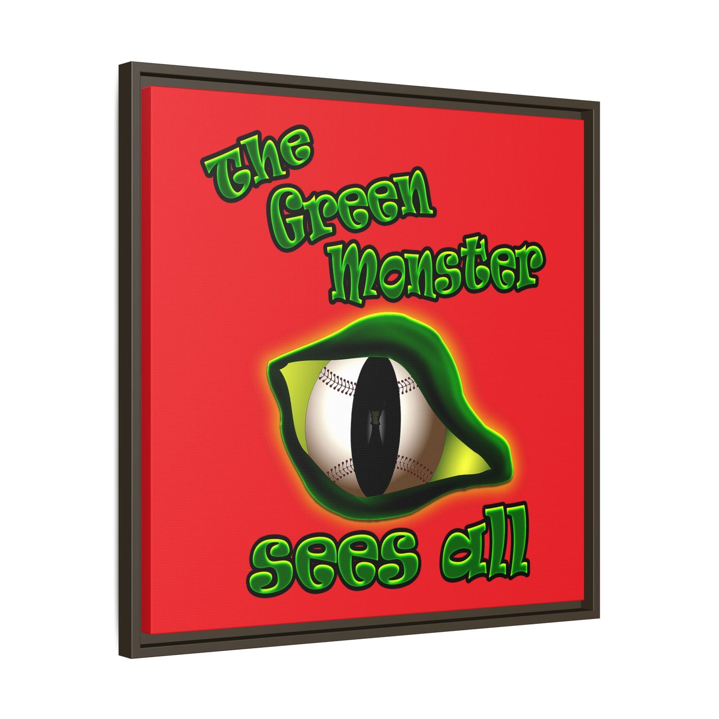green monster - framed canvas art (red)