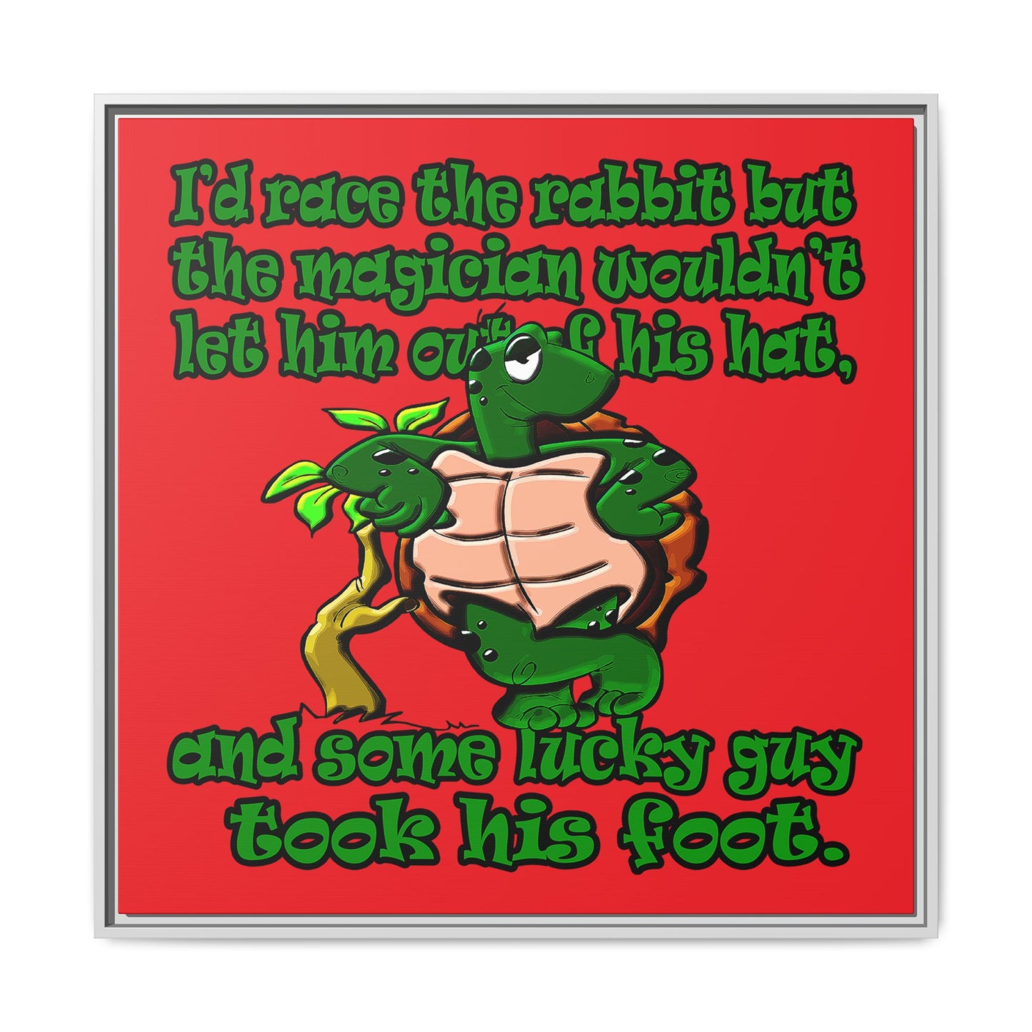 turtle race - framed canvas art (red)