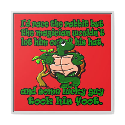 turtle race - framed canvas art (red)