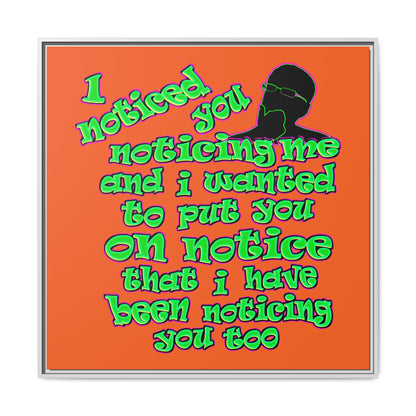 noticed you noticing - framed canvas art (orange)