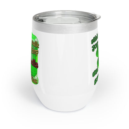 celtics logo - Chill Wine Tumbler (white)