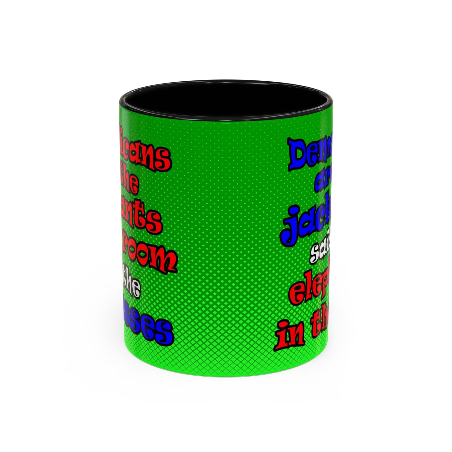 donkeys and elephants - Accent Mug (logo green)