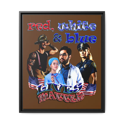 rw&b lives matter - framed canvas art (brown)