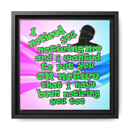 noticed you noticing - framed canvas art (light blue-pink wave)