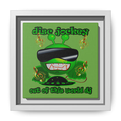 disc jockey - framed canvas art (green)