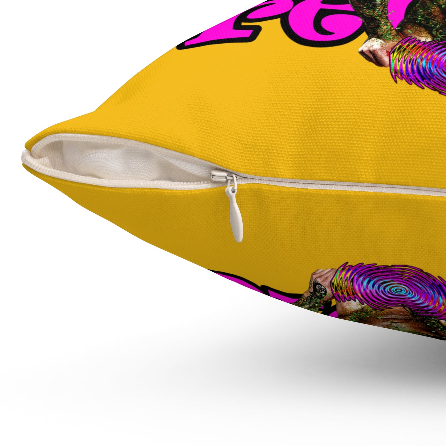 hoes b4 bros - Spun Polyester Square Pillow - (yellow)