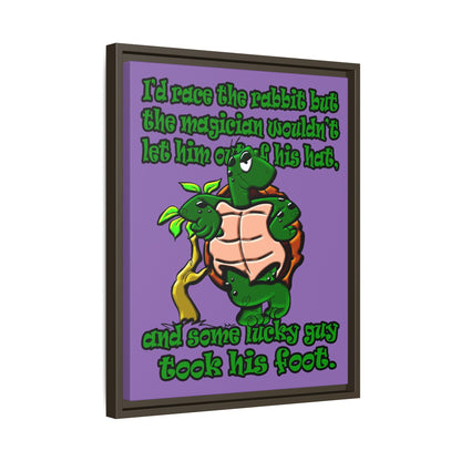 turtle race - framed canvas art (light purple)