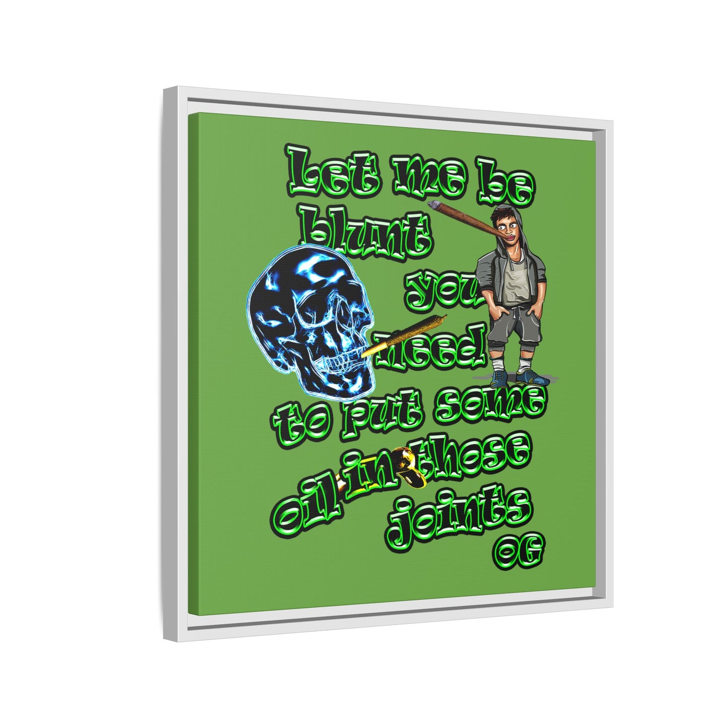 og - framed canvas art (green)
