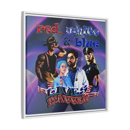rw&b lives matter - framed canvas art (grey-pink wave)