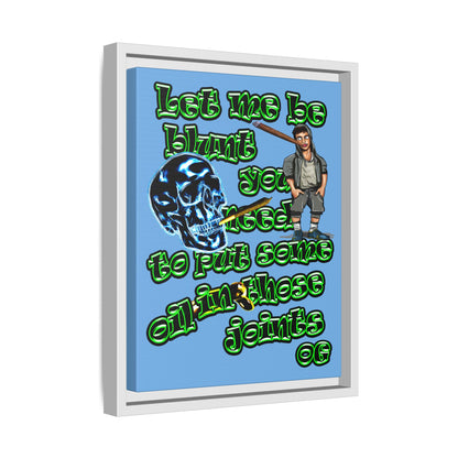 og - framed canvas art (light blue)