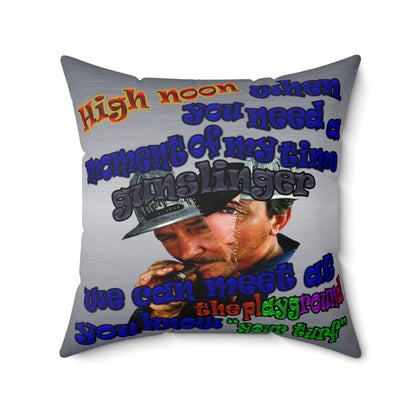 high noon - Spun Polyester Square Pillow - (brushed nickel)