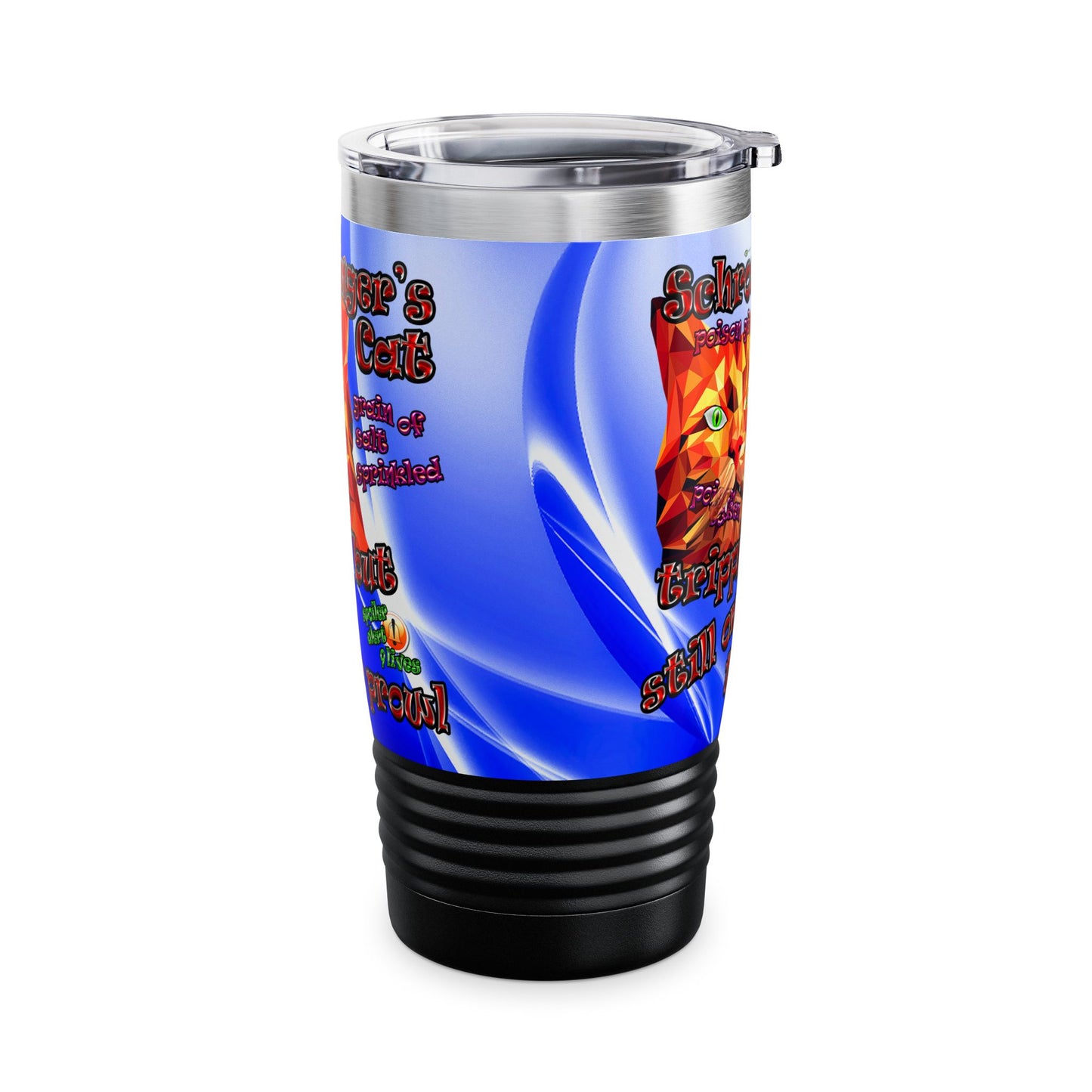 schrodinger's cat - Ringneck Tumbler, 20oz (blue-white wave)