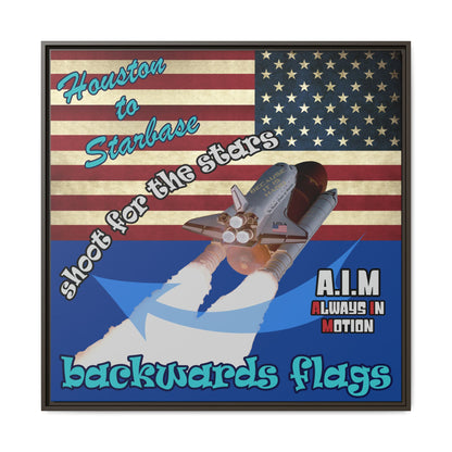 shoot for the stars - framed canvas art (dark blue)