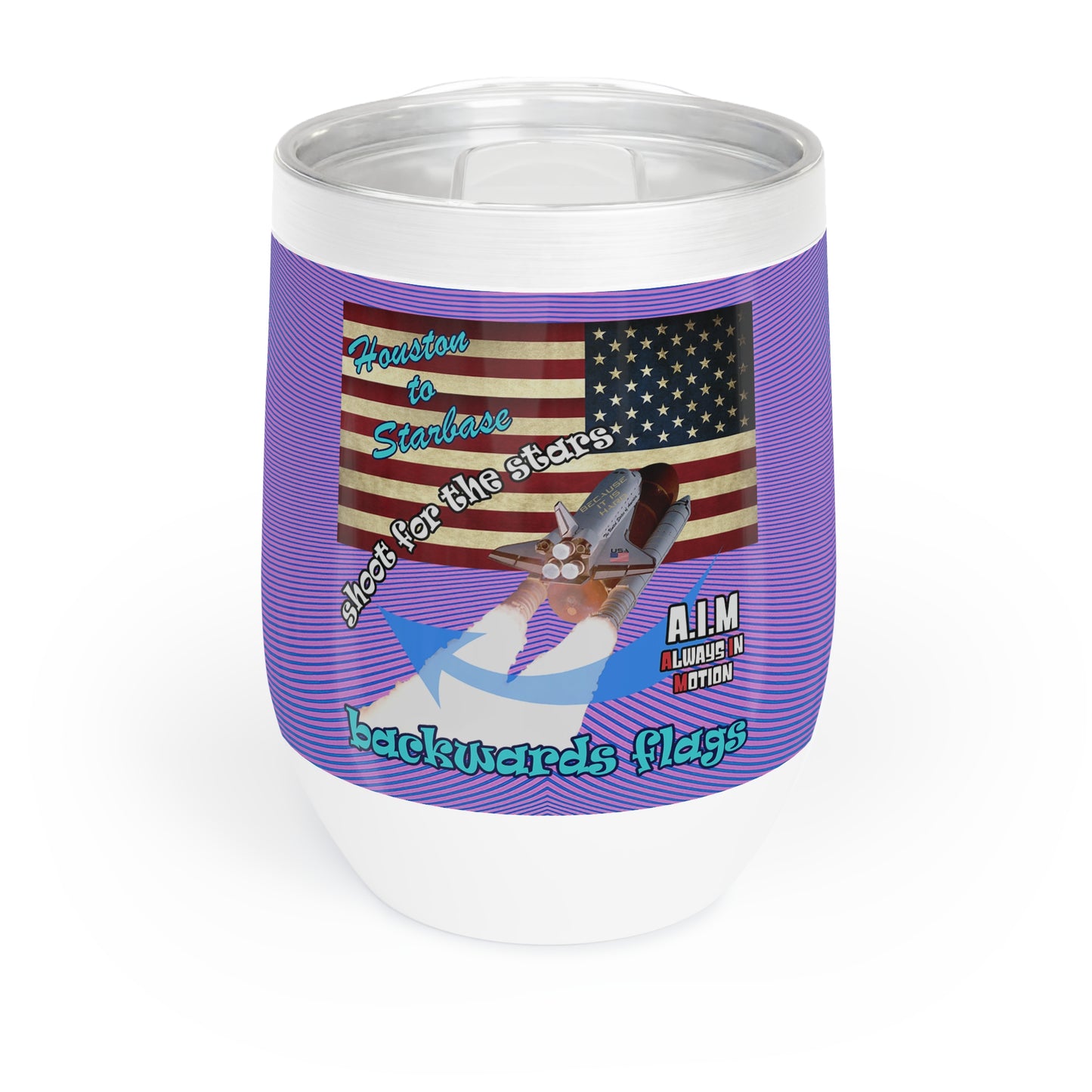 shoot for the stars - Chill Wine Tumbler (light blue-purple wave)