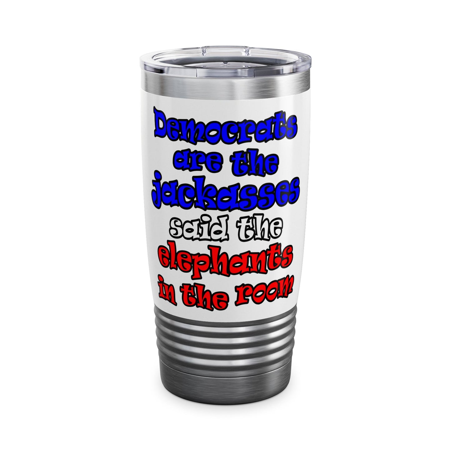 donkeys and elephants - Ringneck Tumbler, 20oz (white)