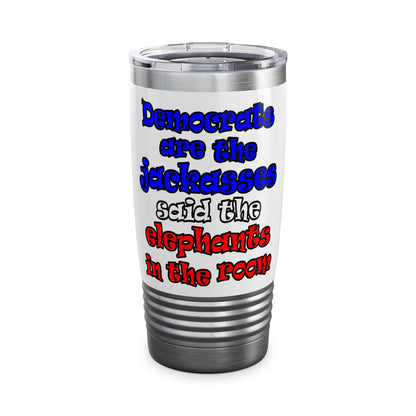 donkeys and elephants - Ringneck Tumbler, 20oz (white)