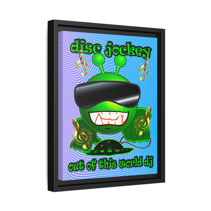 disc jockey - framed canvas art (light blue-purple wave)