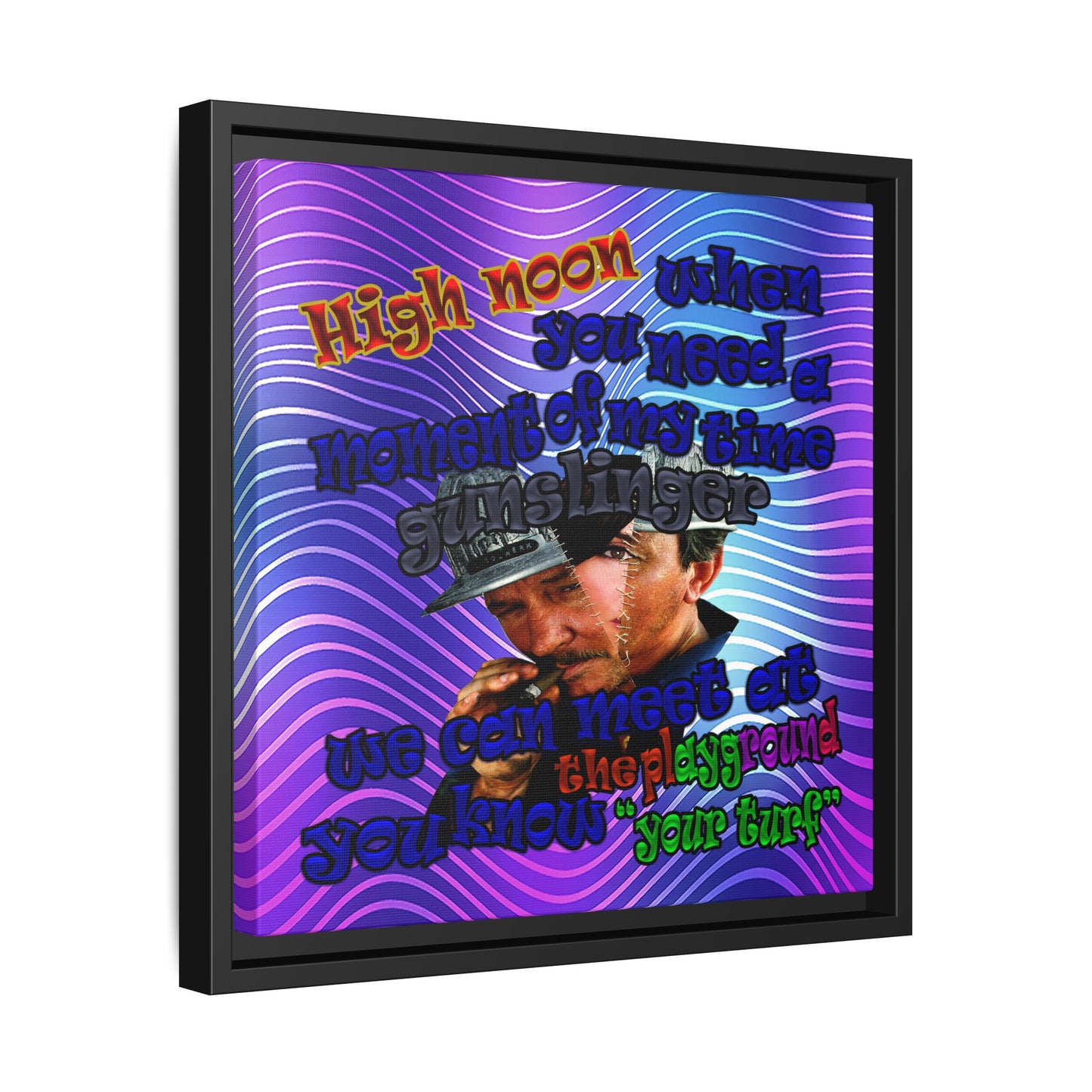 high noon - framed canvas art (purple wave)