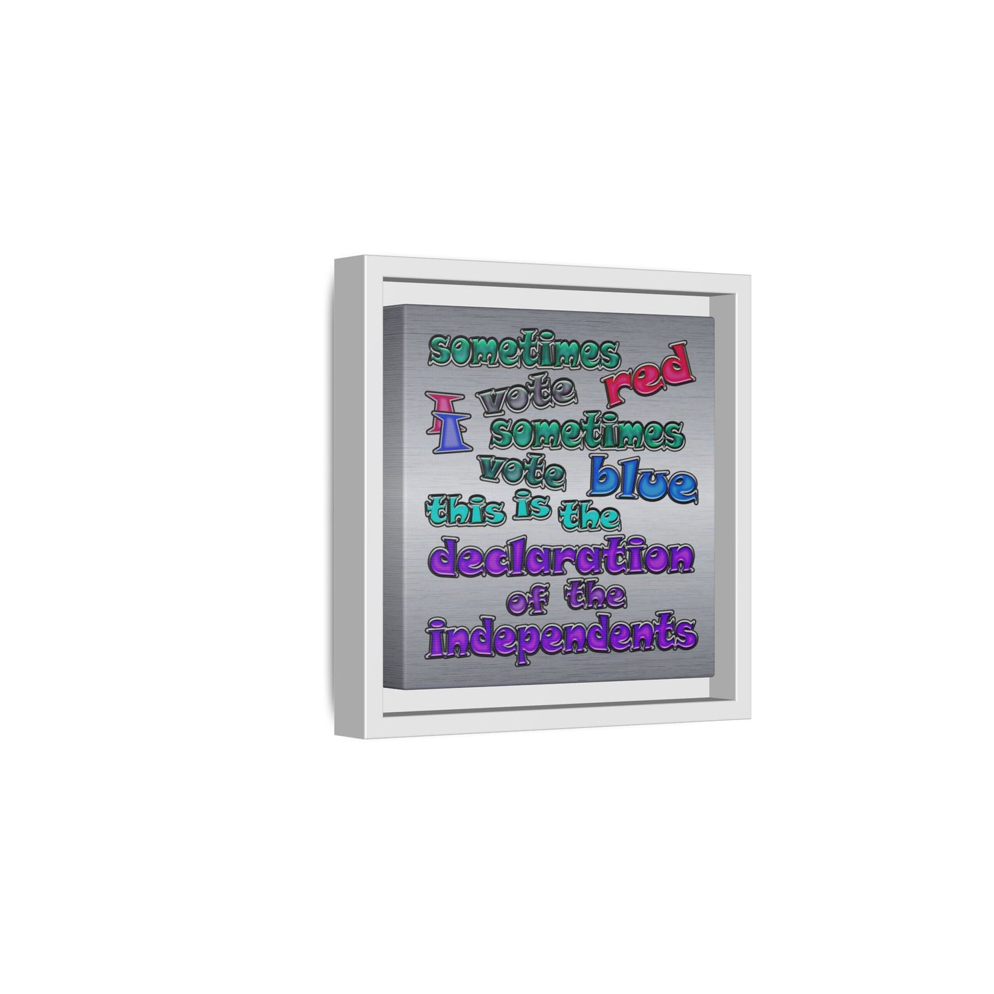 declaration of the independents - framed canvas art (brushed nickel)
