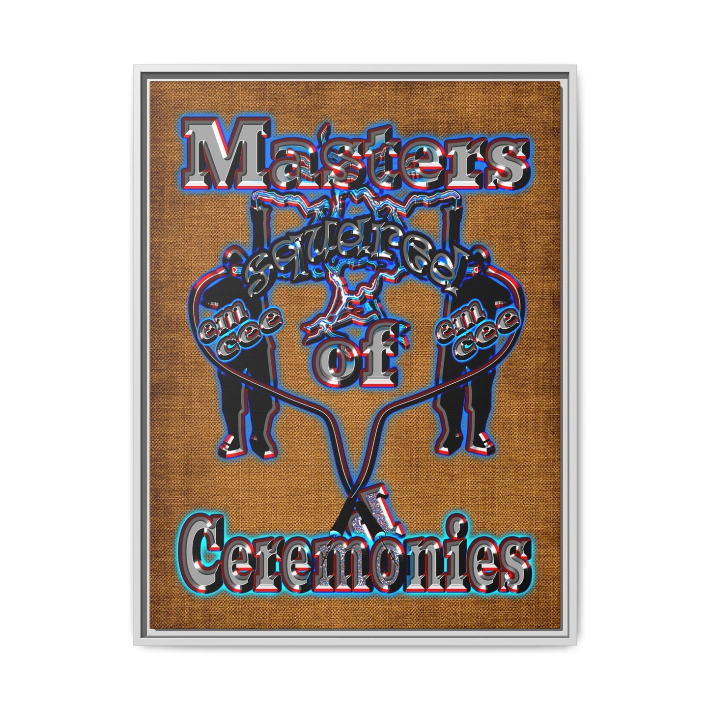 em cee squared - framed canvas art (brown papyrus)