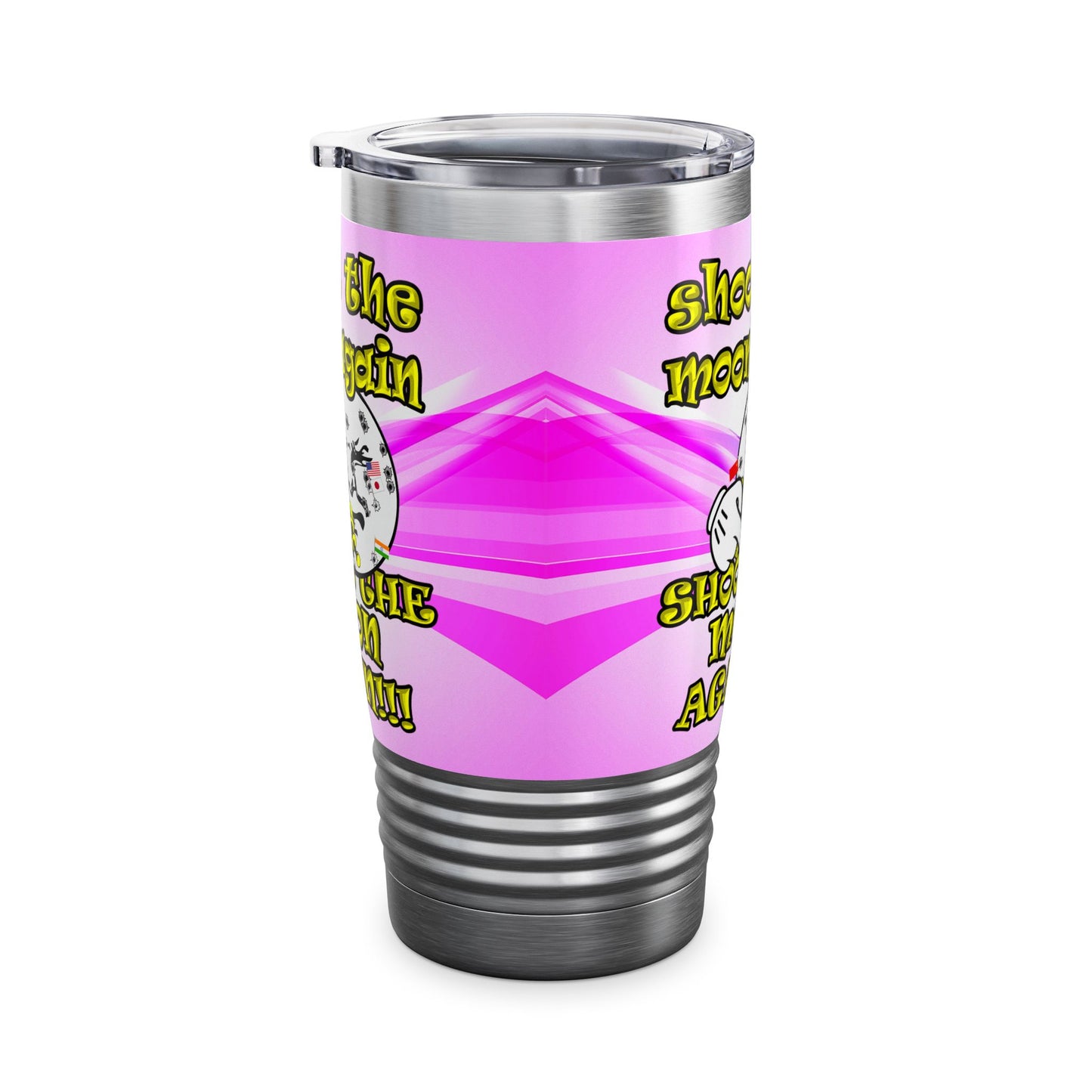 shoot the moon again - Ringneck Tumbler, 20oz (light blue-pink wave)