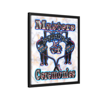 em cee squared - framed canvas art (white marble)