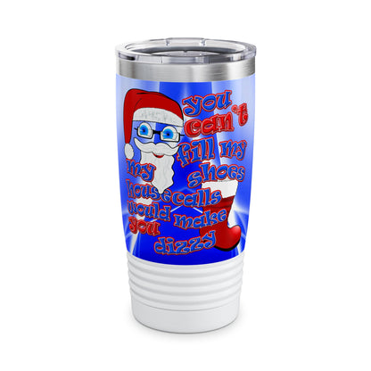 santa's shoes - Ringneck Tumbler, 20oz (blue-white wave)