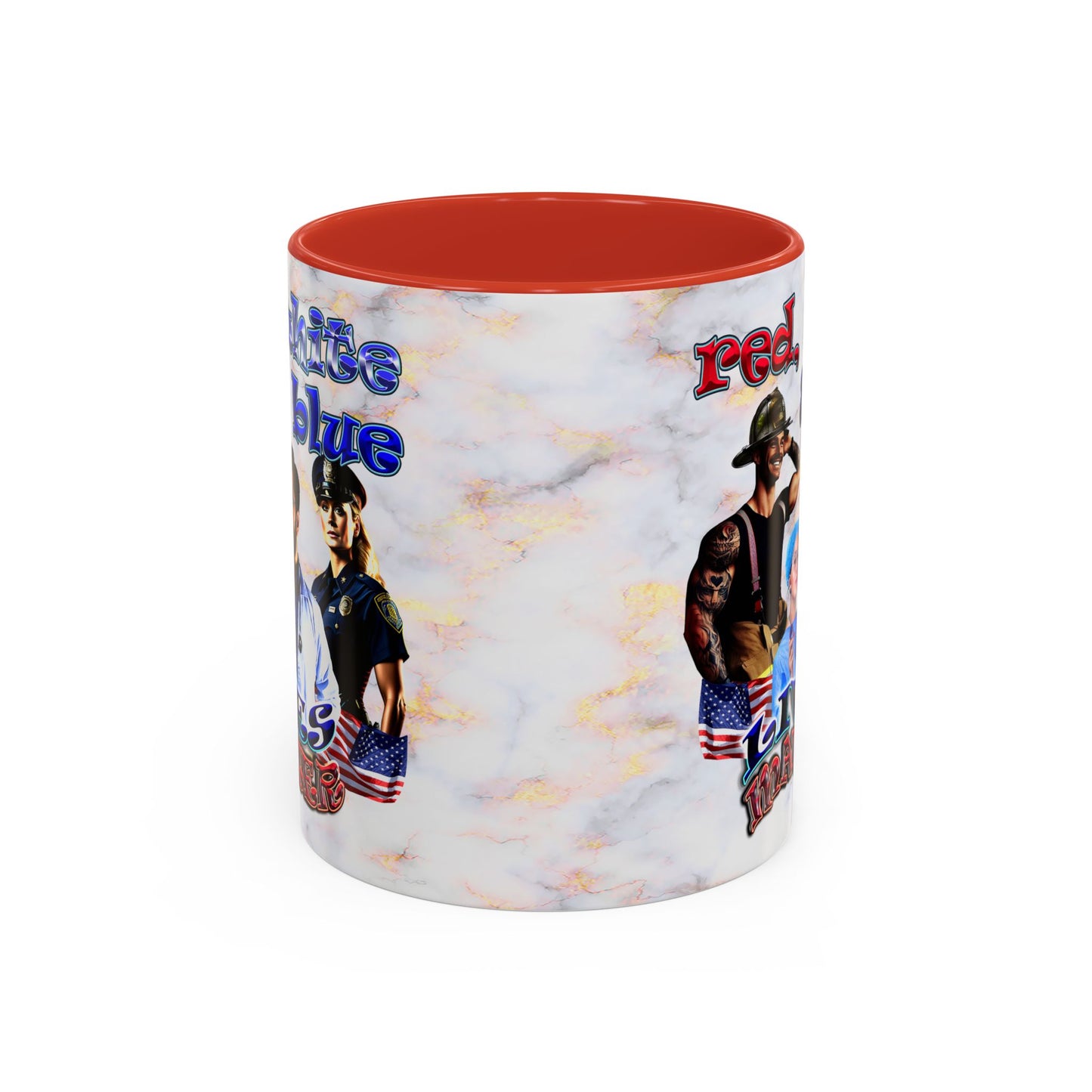 rw&b lives matter - Accent Mug (white marble)