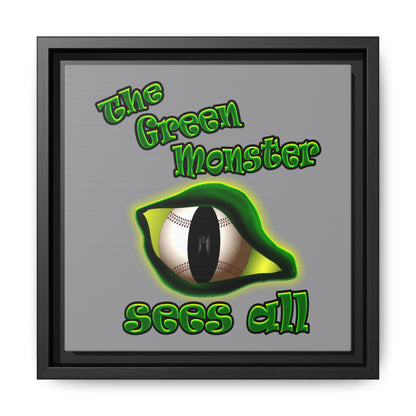 green monster - framed canvas art (grey)