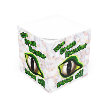 green monster - note cube (white marble)