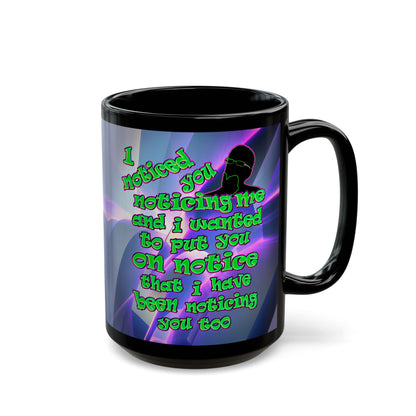 noticed you noticing - Black Mug (grey-pink wave)