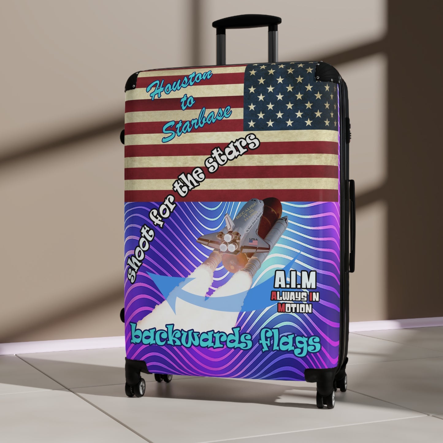 shoot for the stars - Suitcase (purple wave)