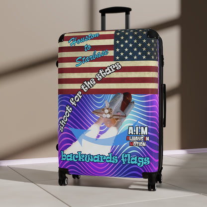 shoot for the stars - Suitcase (purple wave)