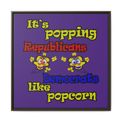 popping like popcorn - framed canvas art (purple)