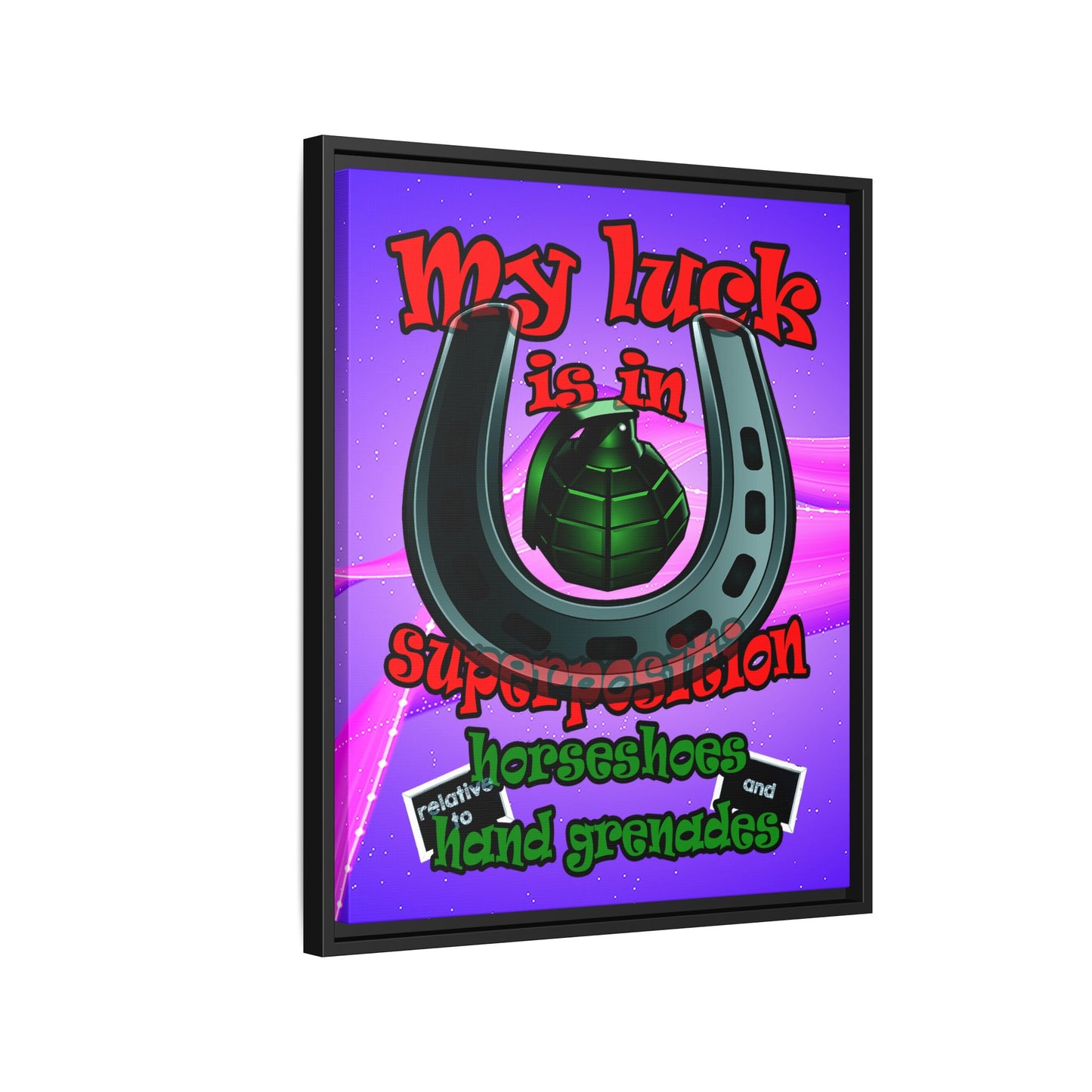 my luck - framed canvas art (purple-pink wave)