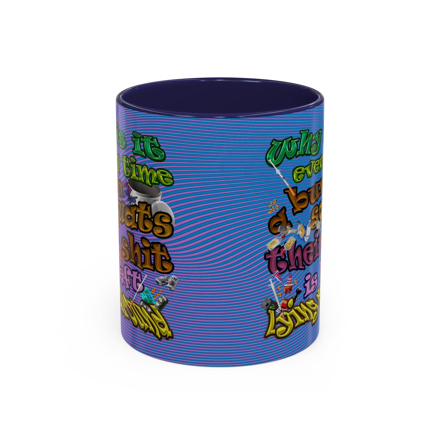 the bum's shit - Accent Mug (light blue-purple wave)