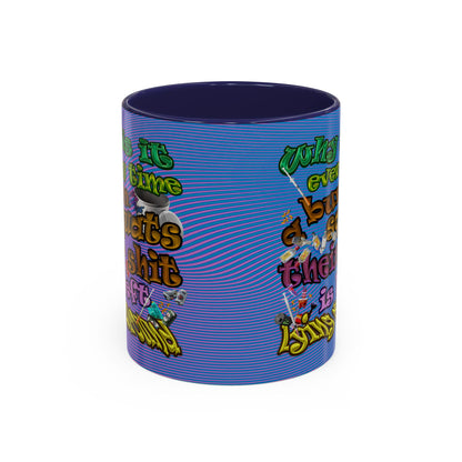 the bum's shit - Accent Mug (light blue-purple wave)