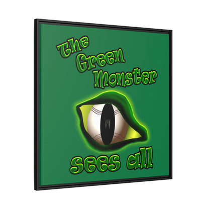 green monster - framed canvas art (dark green)