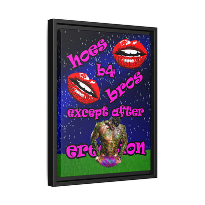 hoes b4 bros - framed canvas art ('snoops' background)