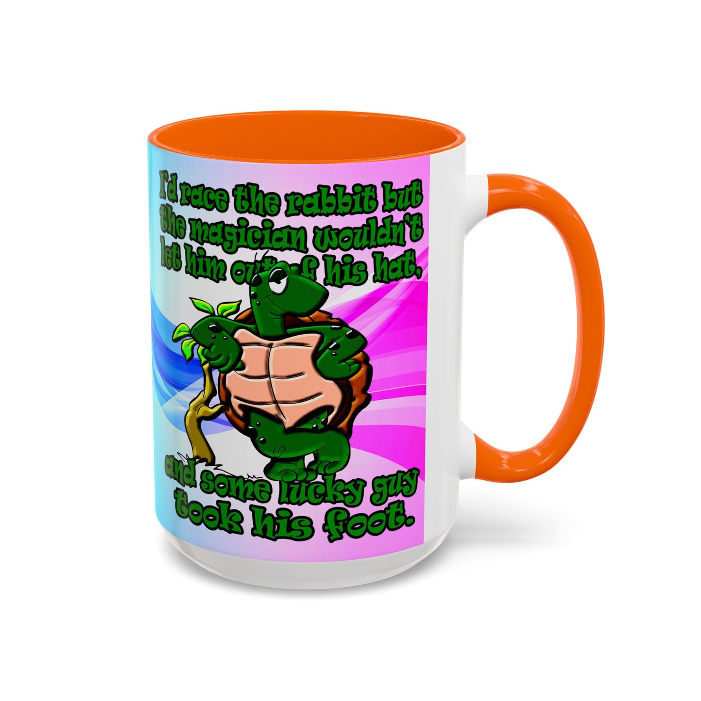 turtle race - Accent Mug (light blue-pink wave)