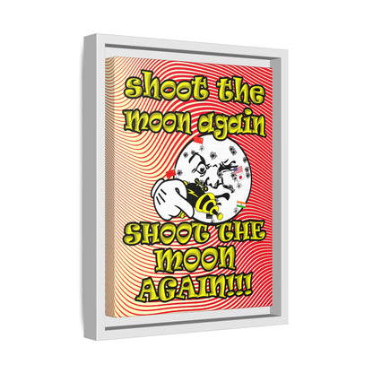 shoot the moon again - framed canvas art (yellow-orange wave)