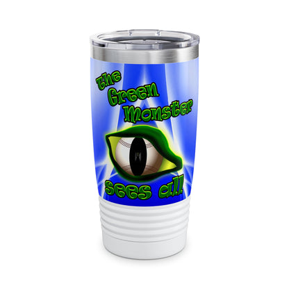 green monster - Ringneck Tumbler, 20oz (blue-white wave)