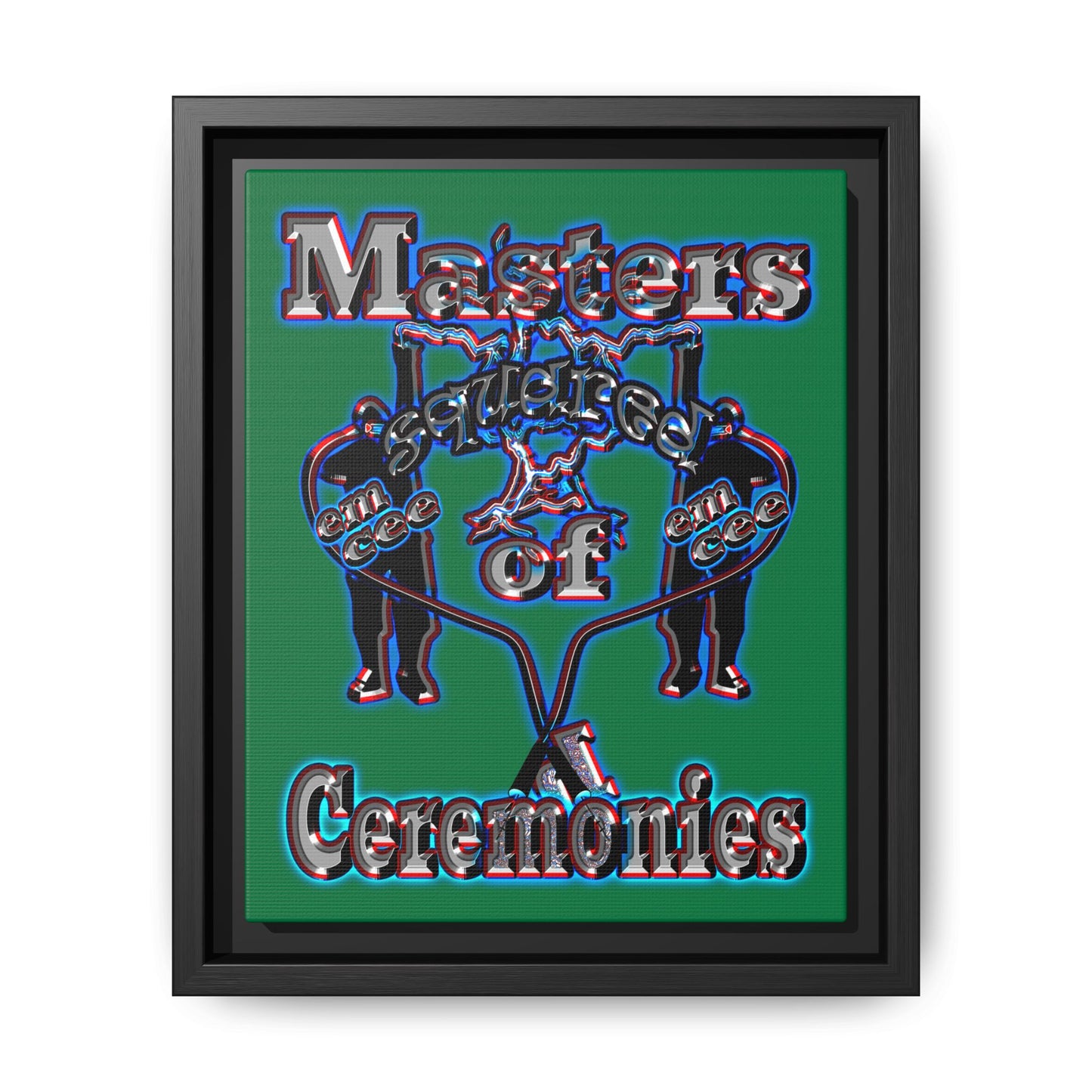 em cee squared - framed canvas art (dark green)