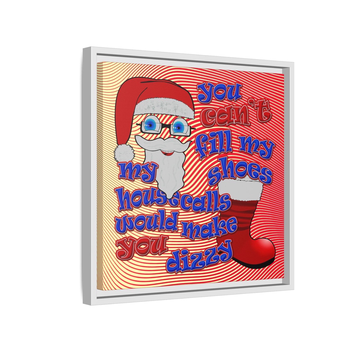santa's shoes - framed canvas art (yellow-orange wave)