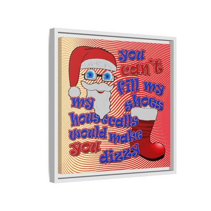 santa's shoes - framed canvas art (yellow-orange wave)