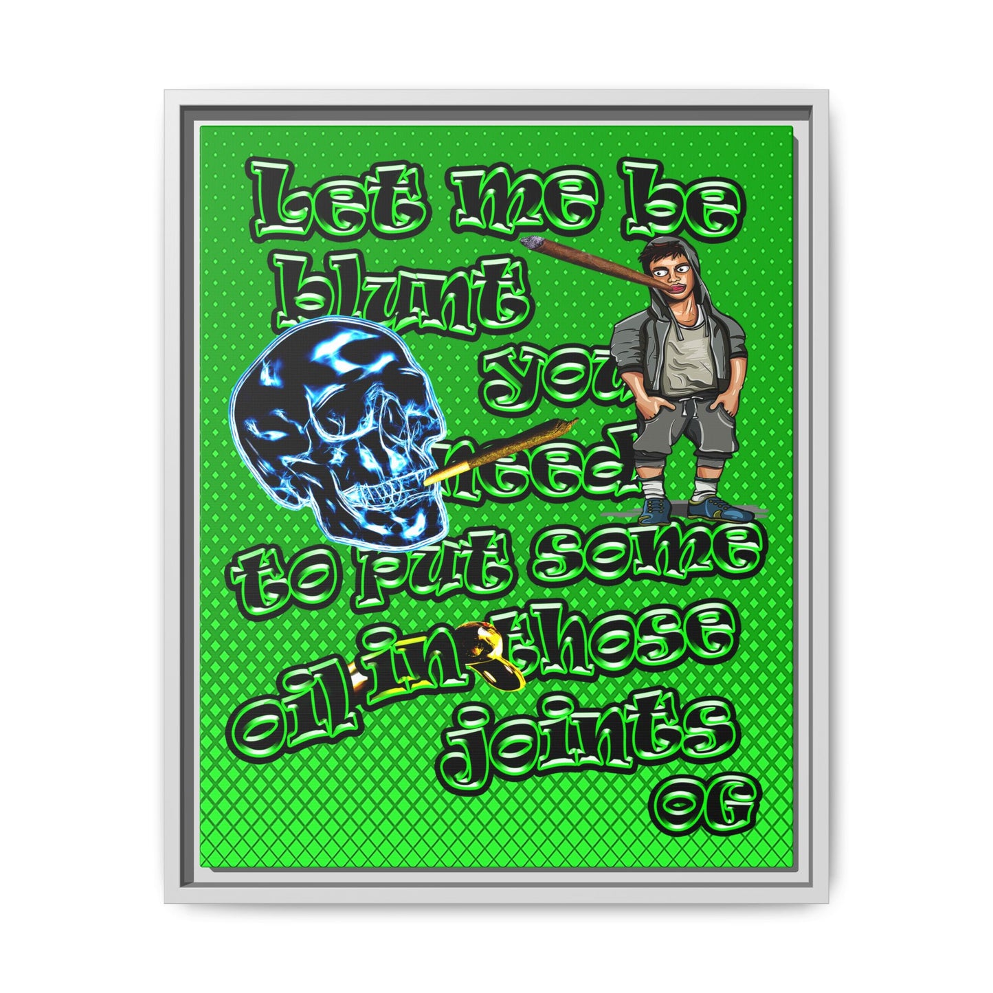 og - framed canvas art (logo green)