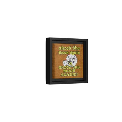 shoot the moon again - framed canvas art (brown papyrus)