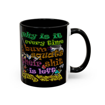 the bum's shit - Accent Mug (black)