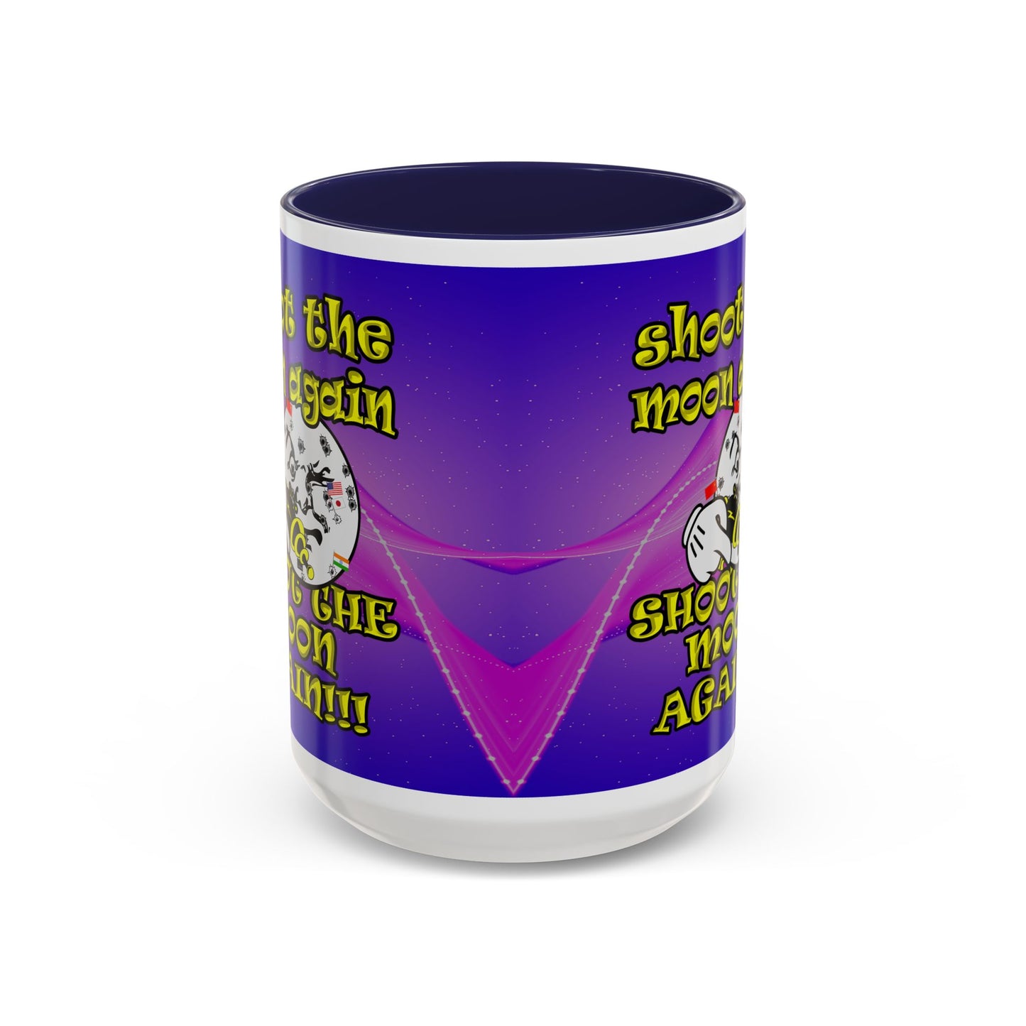 shoot the moon again - Accent Mug (purple-pink wave)