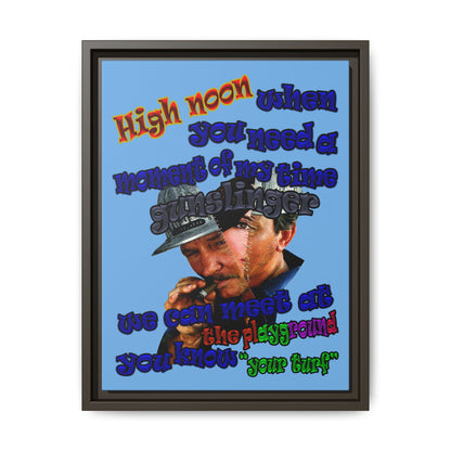 high noon - framed canvas art (light blue)